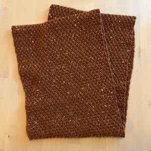 Orange LLBean knit infinity scarf